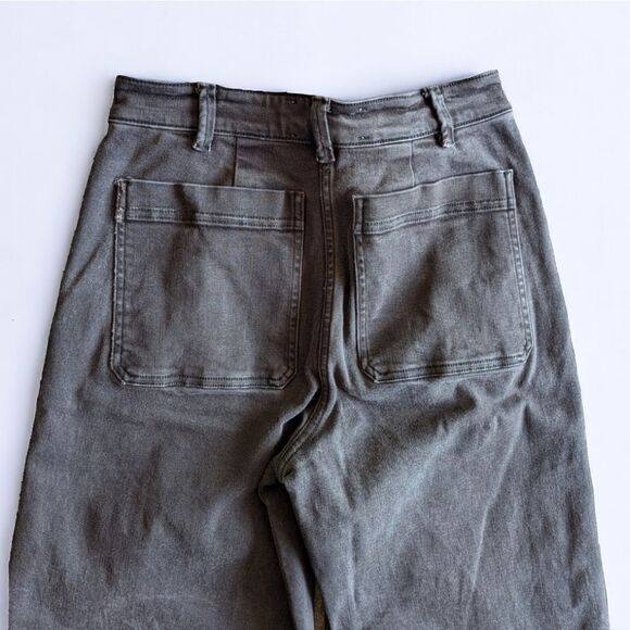 Everlane Wide Leg Crop Pant Washed Black High Rise Stretch Jeans Plus Sz 4 - Picture 10 of 13